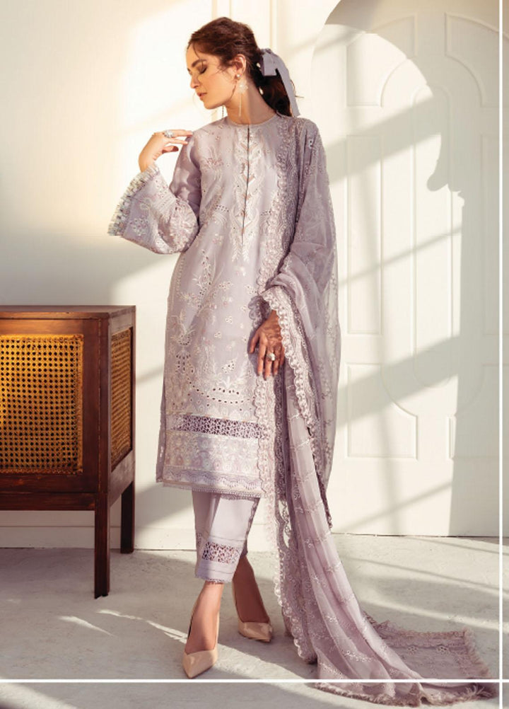Baroque Embroidered Swiss Voile Suits Unstitched 3 Piece BQ21SV 08 Moonstone - Summer Collection
