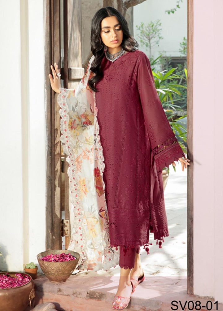 Baroque Embroidered Swiss Voile Suits Unstitched 3 Piece BQ22SV SV08-01 - Spring Collection