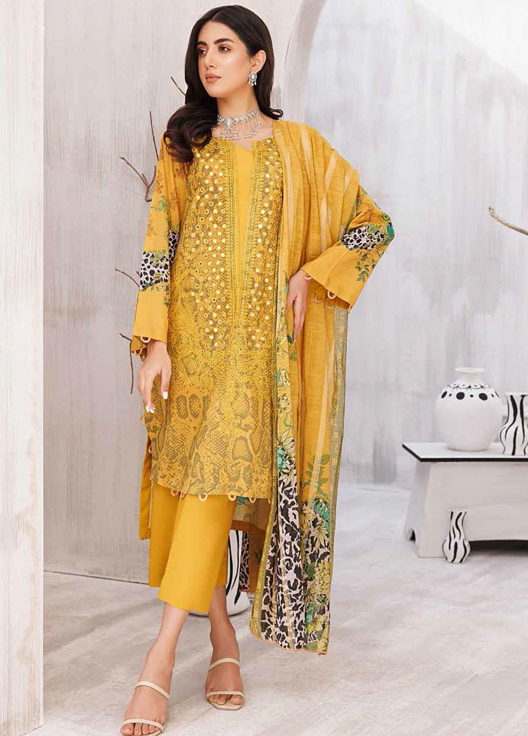Basant By Charizma Embroidered Lawn Suits Unstitched 3 Piece CRZ23B CBL-03 - Summer Collection