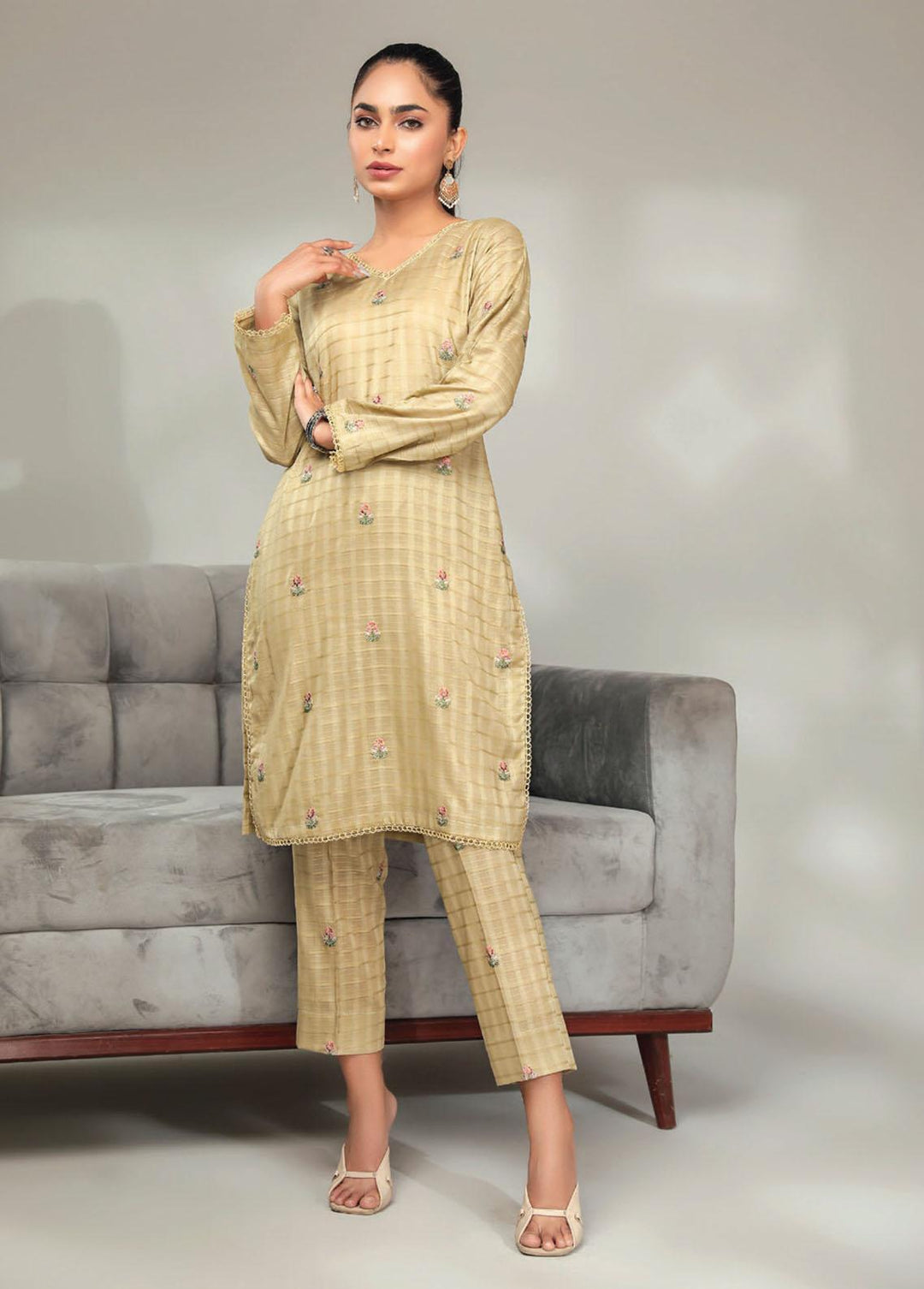 Basics By Aalaya Embroidered Lawn Suits Unstitched 2 Piece ALY23BE D-03 - Summer Collection