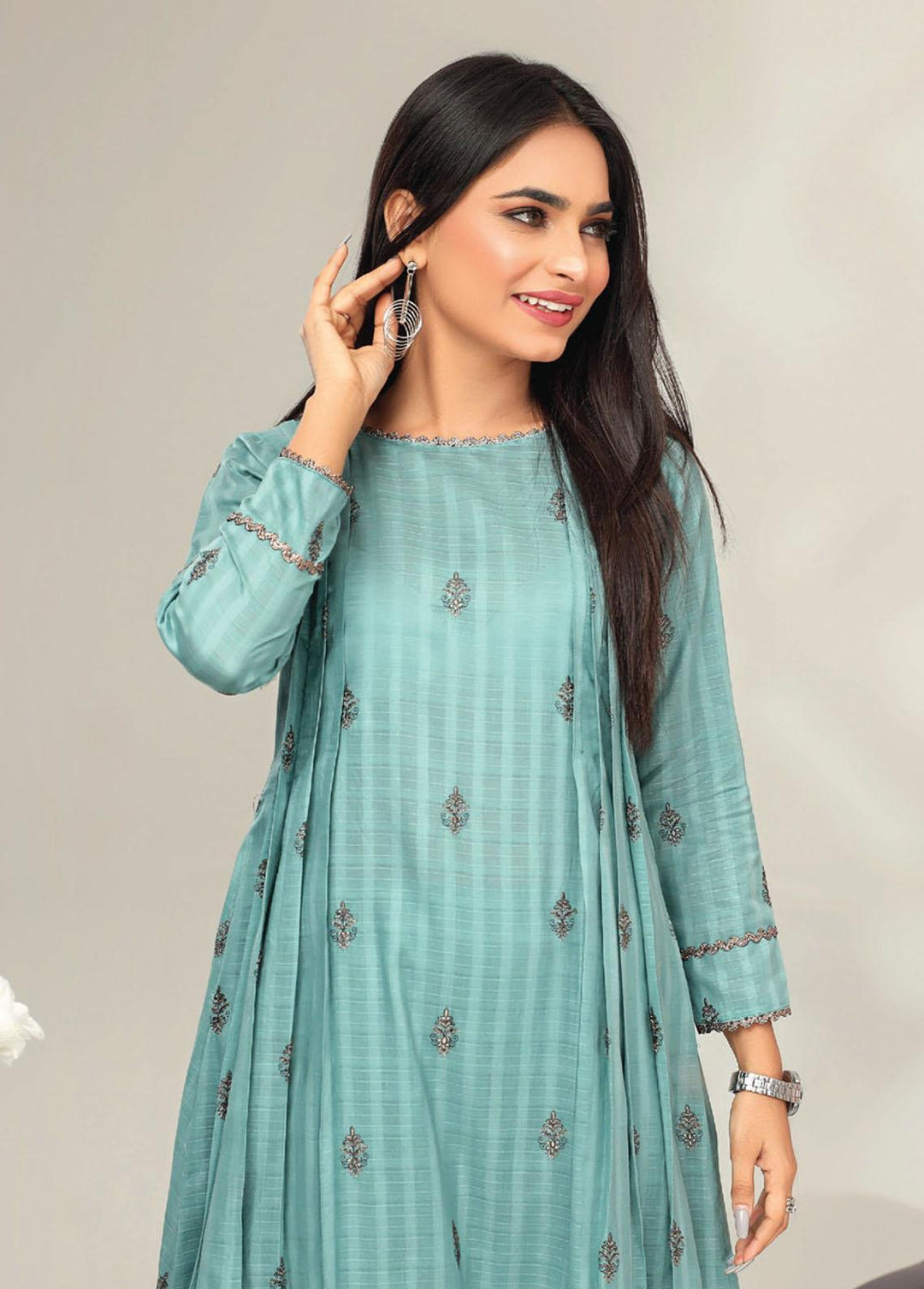 Basics By Aalaya Embroidered Lawn Suits Unstitched 2 Piece ALY23BE D-08 - Summer Collection