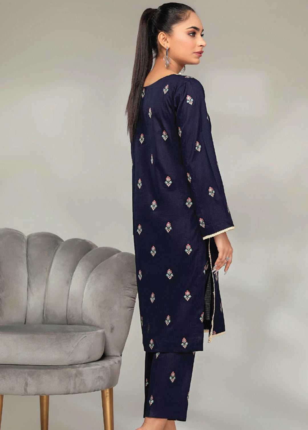 Basics By Aalaya Embroidered Lawn Suits Unstitched 2 Piece ALY23BE D-09 - Summer Collection