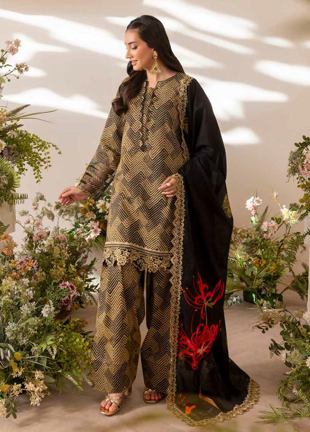 Basics by Charizma Embroidered Lawn Suits Unstitched 3 Piece CRZ25BL CB5-01 - Summer Collection