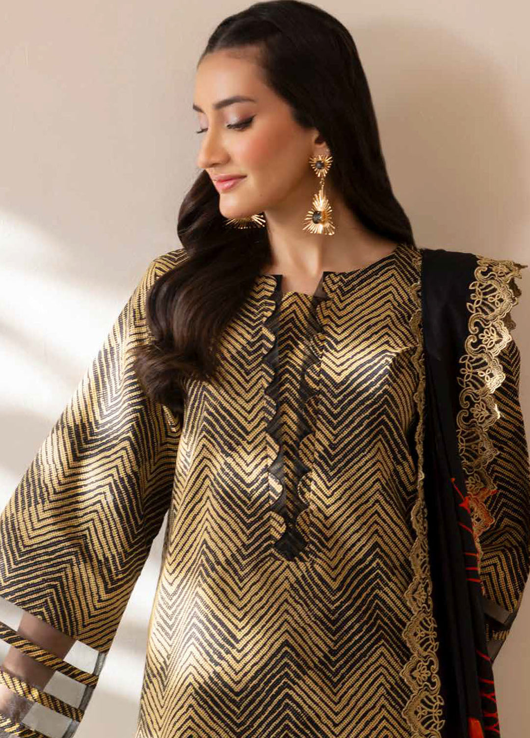 Basics by Charizma Embroidered Lawn Suits Unstitched 3 Piece CRZ25BL CB5-01 - Summer Collection