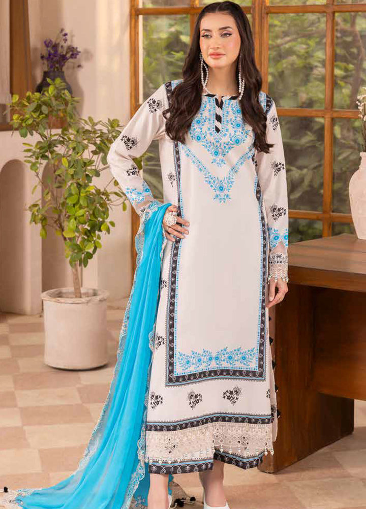 Basics by Charizma Embroidered Lawn Suits Unstitched 3 Piece CRZ25BL CB5-03 - Summer Collection