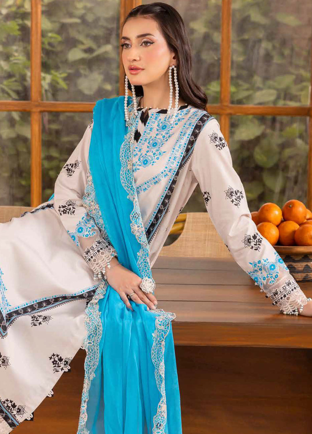 Basics by Charizma Embroidered Lawn Suits Unstitched 3 Piece CRZ25BL CB5-03 - Summer Collection