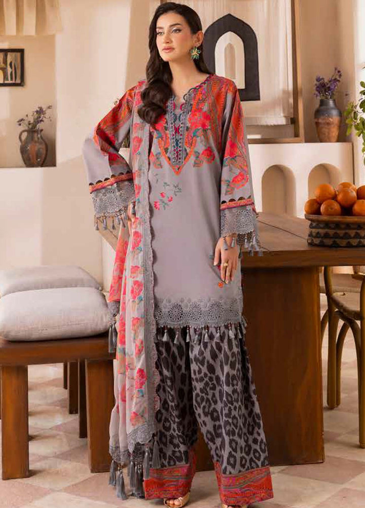 Basics by Charizma Embroidered Lawn Suits Unstitched 3 Piece CRZ25BL CB5-04 - Summer Collection