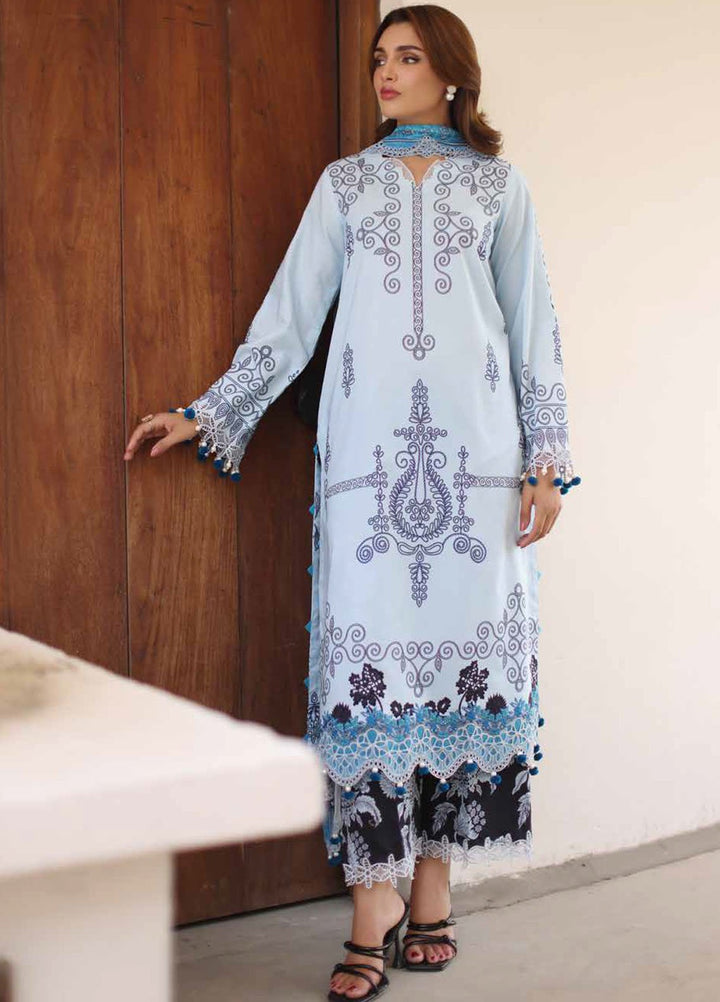 Basics by Charizma Embroidered Lawn Suits Unstitched 3 Piece CRZ25BL CB5-08 - Summer Collection