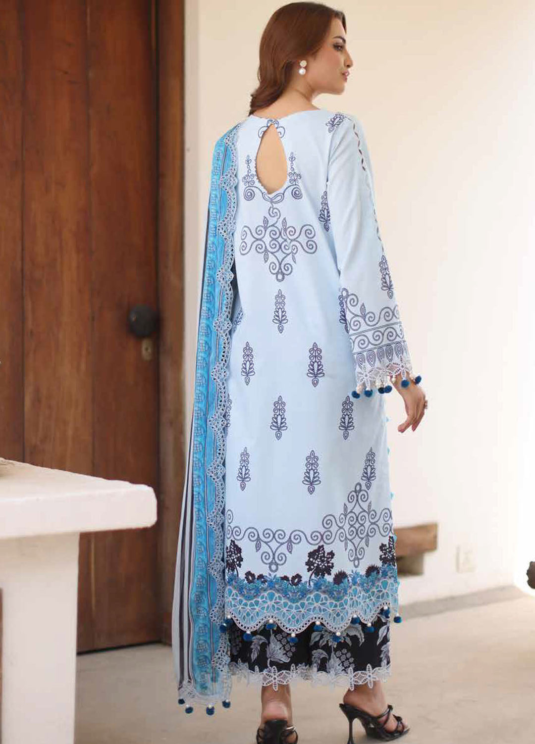 Basics by Charizma Embroidered Lawn Suits Unstitched 3 Piece CRZ25BL CB5-08 - Summer Collection