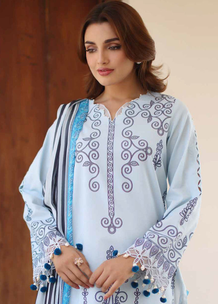 Basics by Charizma Embroidered Lawn Suits Unstitched 3 Piece CRZ25BL CB5-08 - Summer Collection