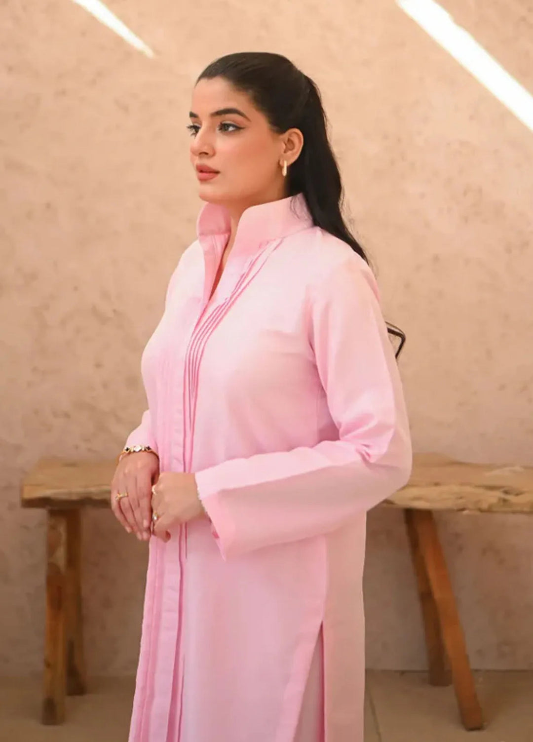 Zauk Women RTW Solids Rawsilk 2 Piece Suit ZK26RC Misty Rose Z-B-2 - Casual Collection