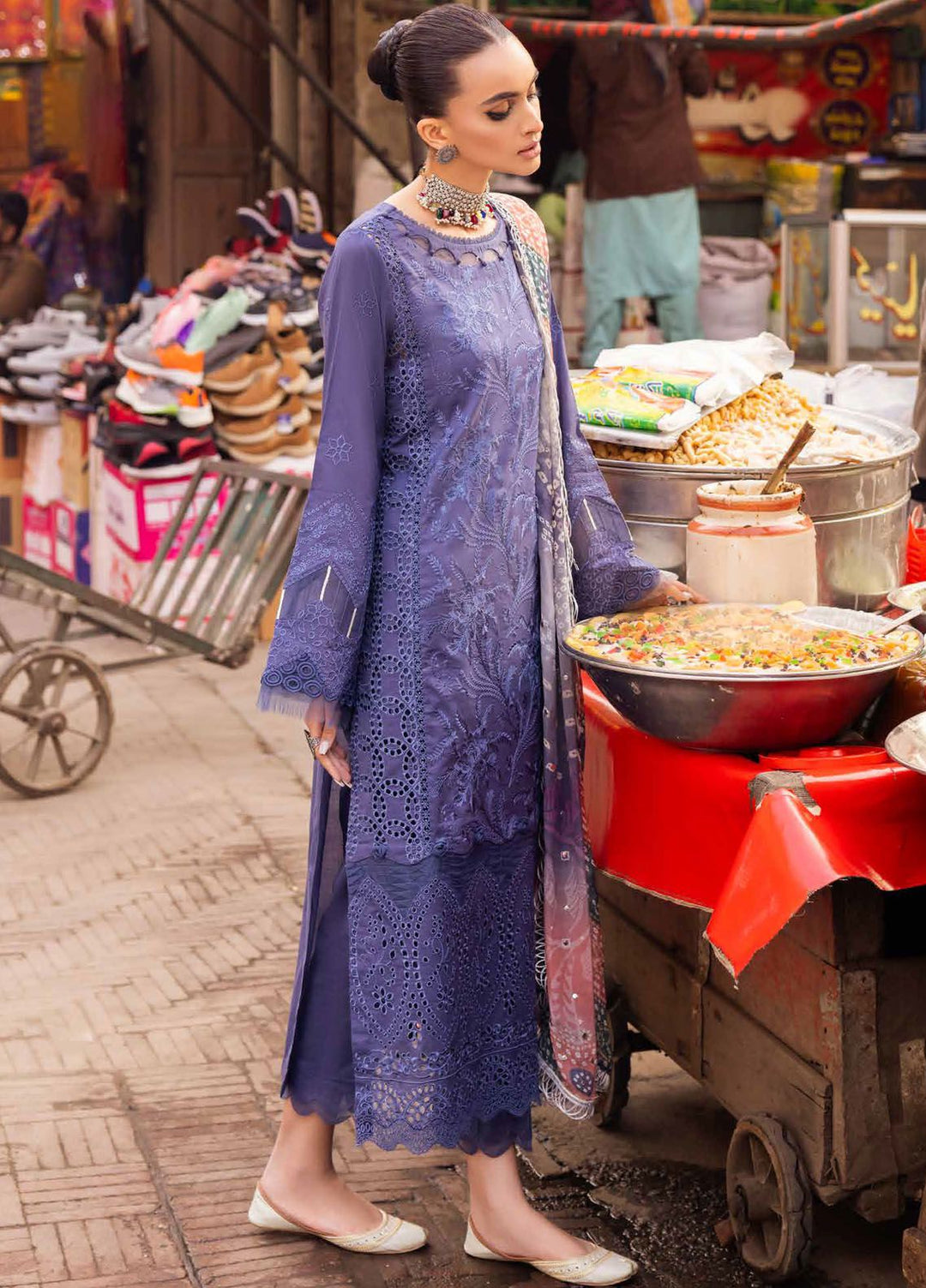 Bazaar by Nureh Chikankari Lawn Suits Unstitched 3 Piece NU24BZ NS-127 - Summer Collection