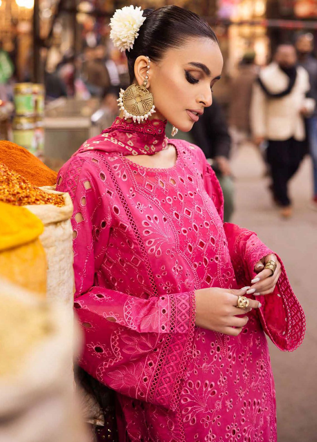 Bazaar by Nureh Chikankari Lawn Suits Unstitched 3 Piece NU24BZ NS-128 - Summer Collection