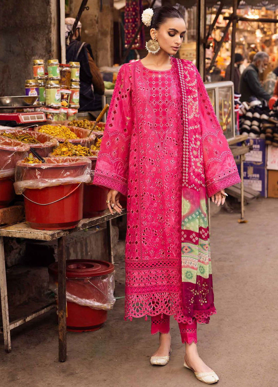 Bazaar by Nureh Chikankari Lawn Suits Unstitched 3 Piece NU24BZ NS-128 - Summer Collection