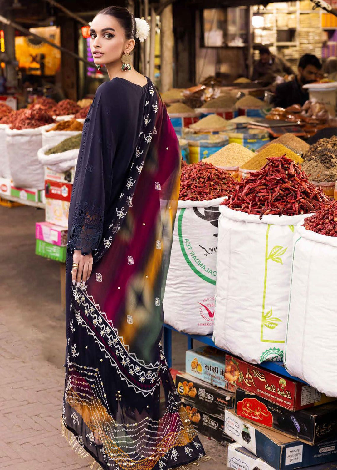 Bazaar by Nureh Chikankari Lawn Suits Unstitched 3 Piece NU24BZ NS-129 - Summer Collection