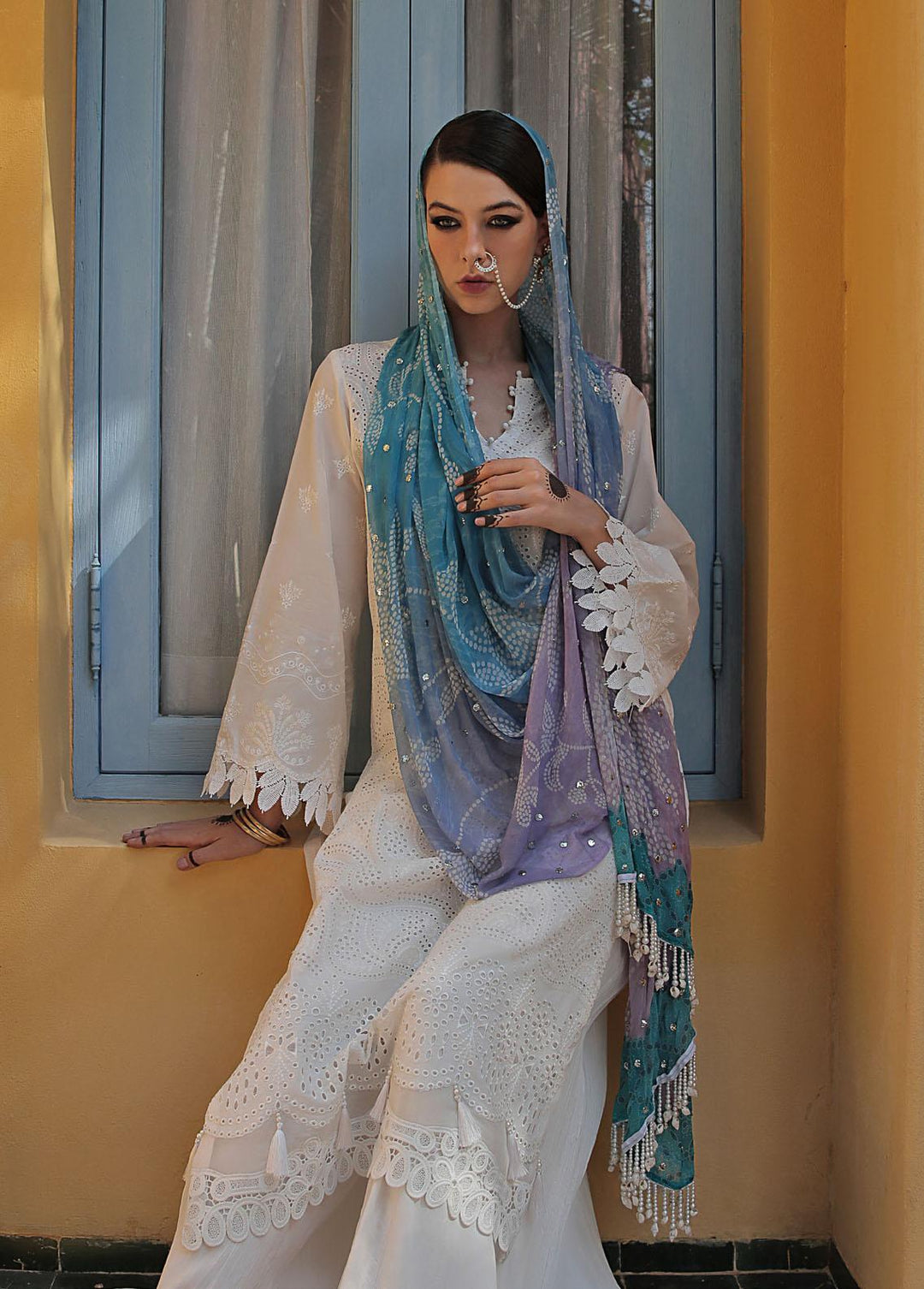 Bazaar By Nureh Embroidered Chikankari Suits Unstitched 3 Piece NU23CK NDS-81 - Summer Collection