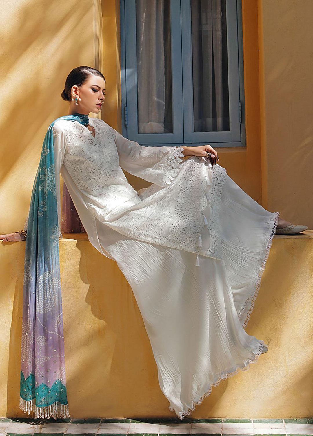 Bazaar By Nureh Embroidered Chikankari Suits Unstitched 3 Piece NU23CK NDS-81 - Summer Collection