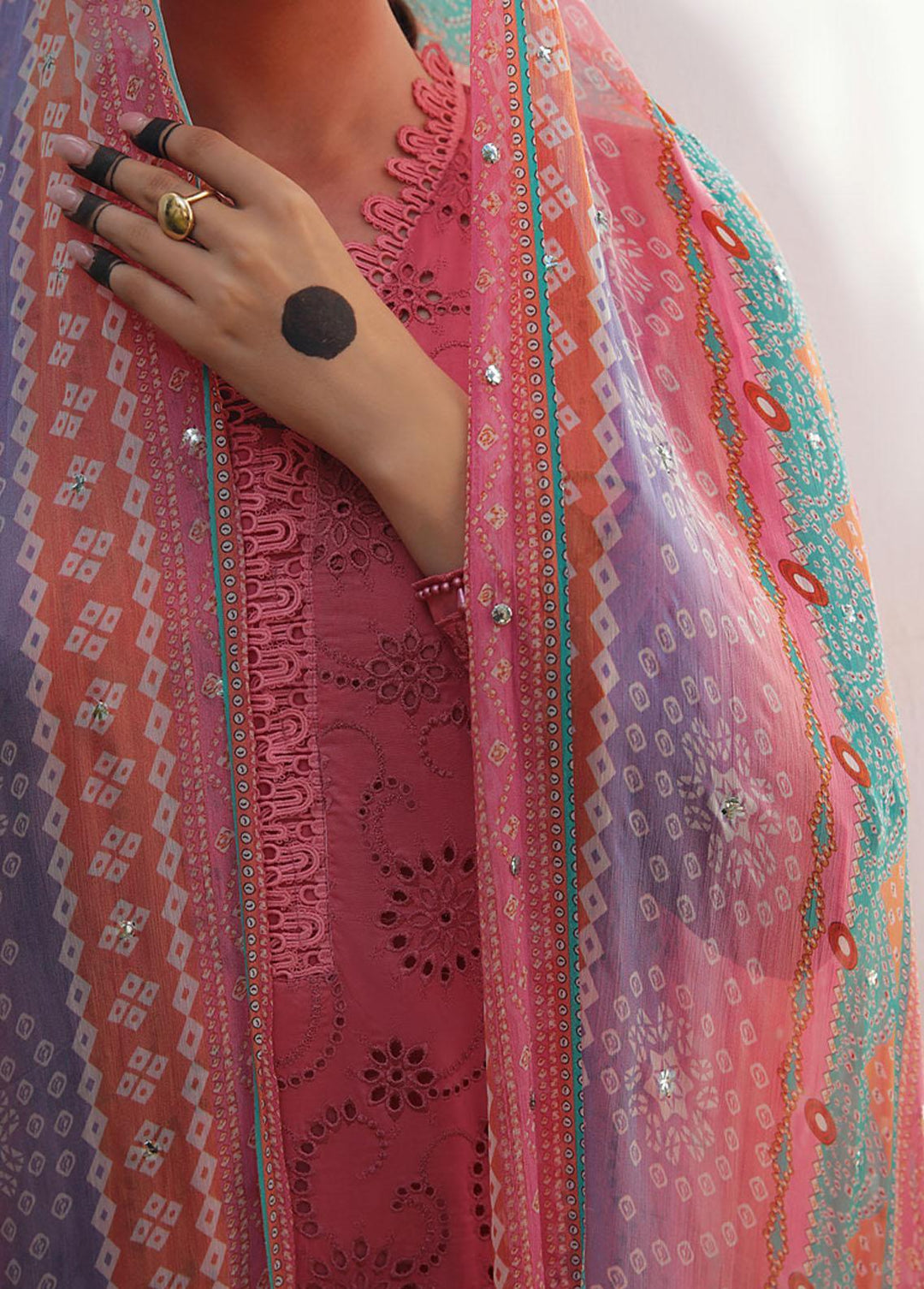 Bazaar By Nureh Embroidered Chikankari Suits Unstitched 3 Piece NU23CK NDS-83 - Summer Collection