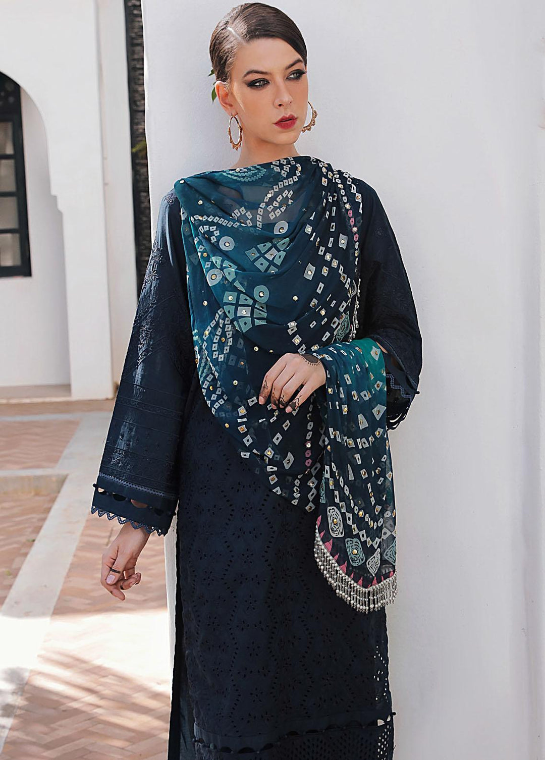 Bazaar By Nureh Embroidered Chikankari Suits Unstitched 3 Piece NU23CK NDS-85 - Summer Collection