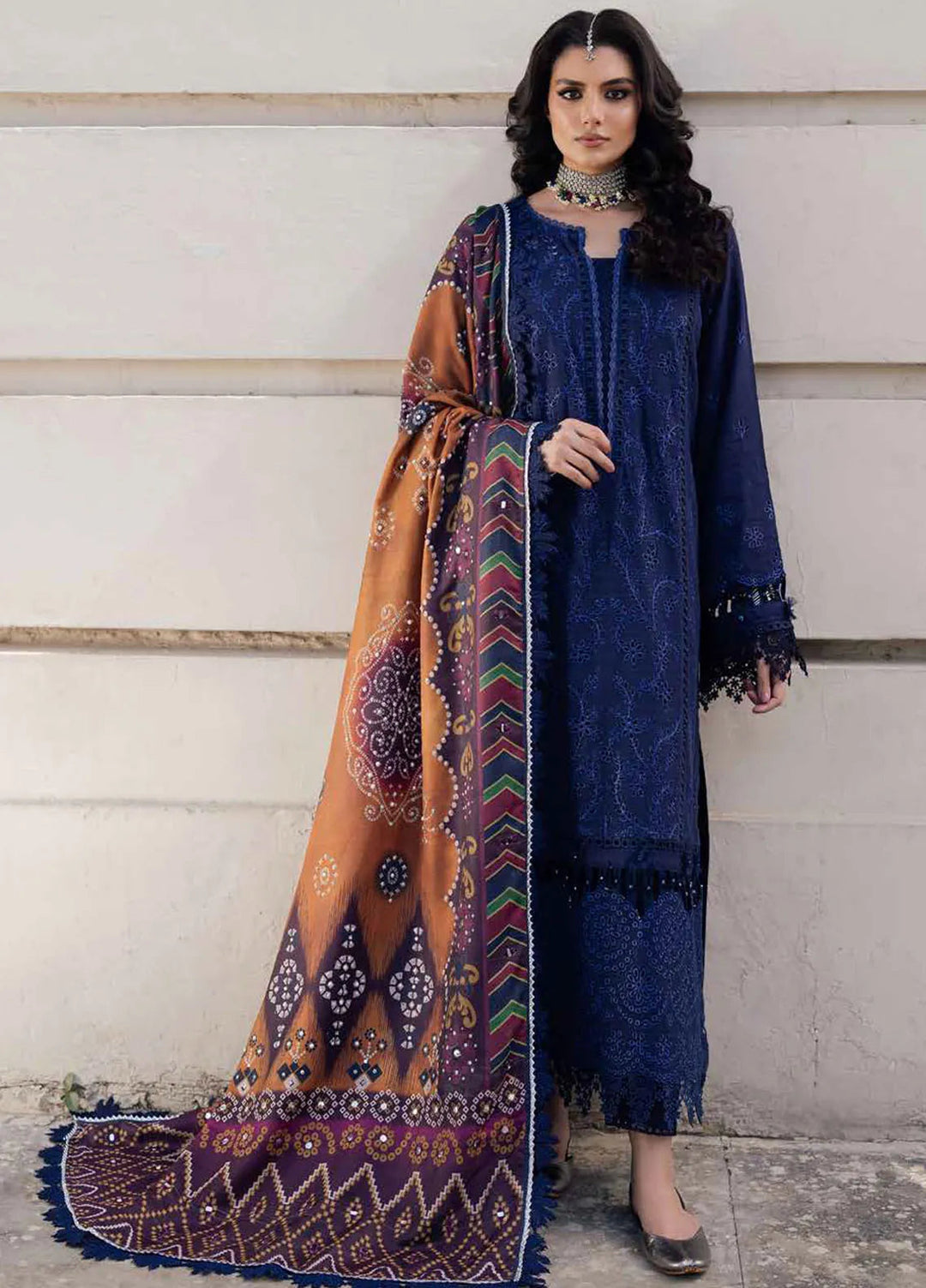 Bazaar By Nureh Embroidered Chikankari Khaddar Suit Unstitched 4 Piece Suit NU24CW NE-114 - Winter Collection