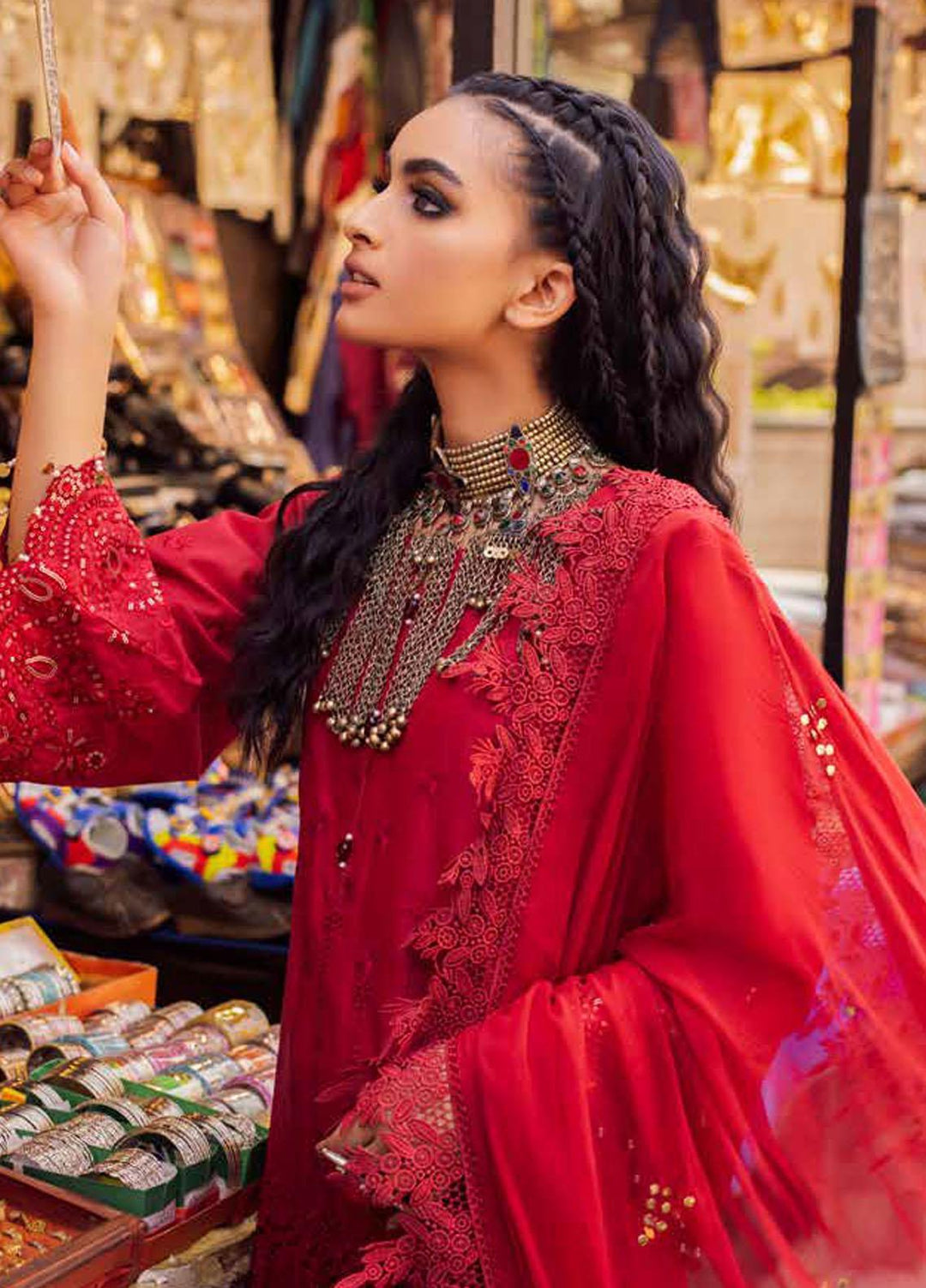Bazaar By Nureh Embroidered Lawn Suits Unstitched 3 Piece NU22B NS-44 - Festive Collection