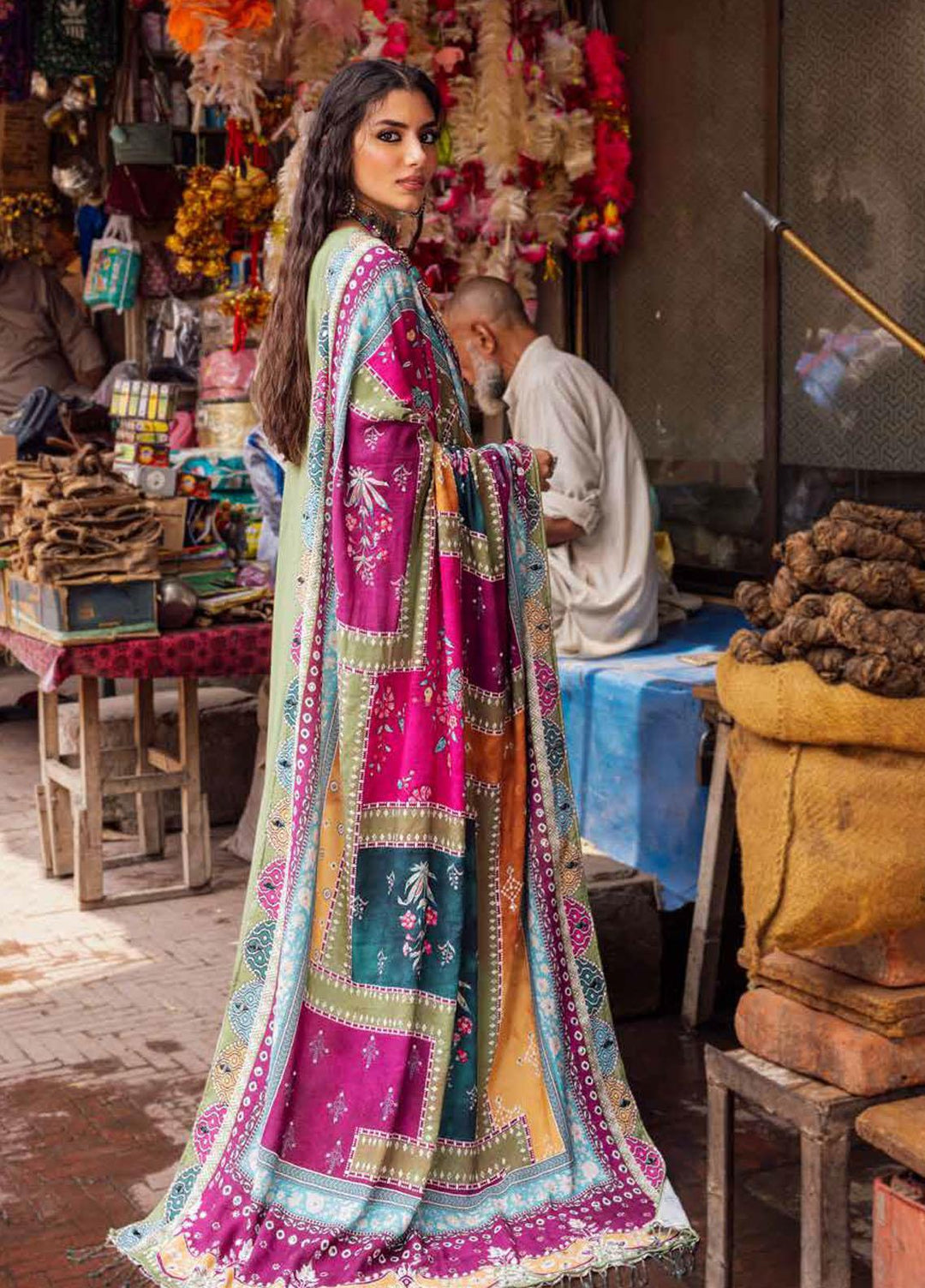 Bazaar By Nureh Embroidered Chikankari Khaddar Suits Unstitched 4 Piece NU23BCK NE-48 - Winter Collection