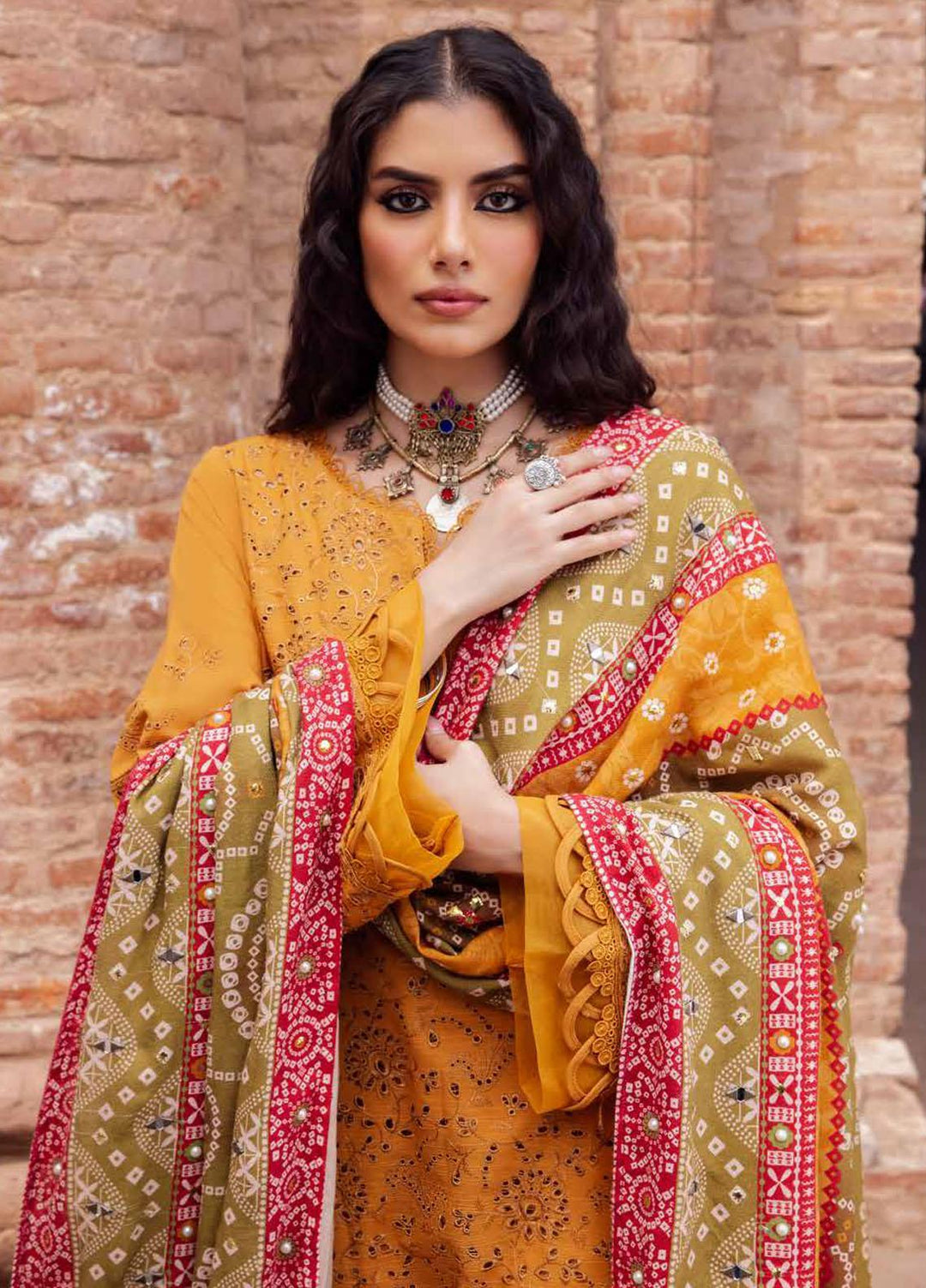 Bazaar By Nureh Embroidered Chikankari Khaddar Suits Unstitched 4 Piece NU23BCK NE-49 - Winter Collection