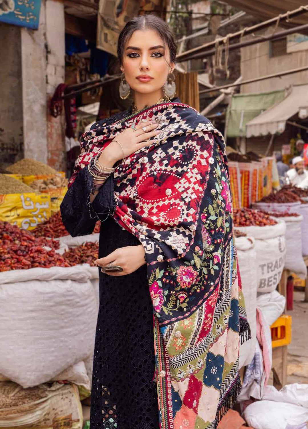 Bazaar By Nureh Embroidered Chikankari Khaddar Suits Unstitched 4 Piece NU23BCK NE-52 - Winter Collection