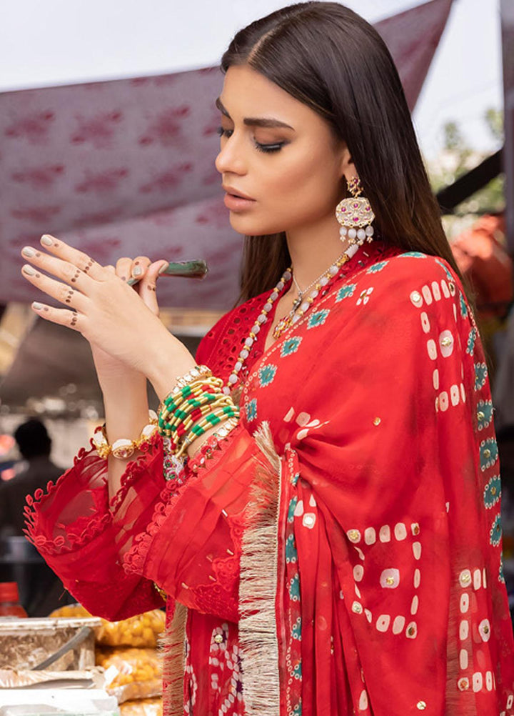 Bazaar By Nureh Embroidered Chikankari Lawn Suits Unstitched 3 Piece NU23CM NDS-86 - Festive Collection