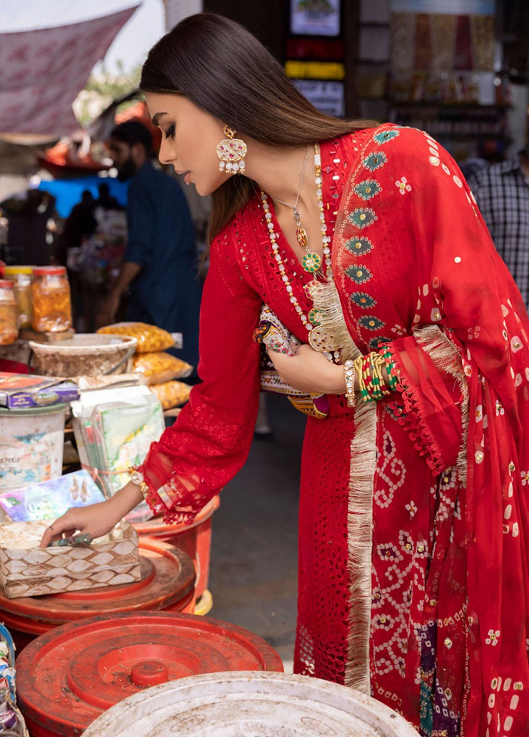 Bazaar By Nureh Embroidered Chikankari Lawn Suits Unstitched 3 Piece NU23CM NDS-86 - Festive Collection