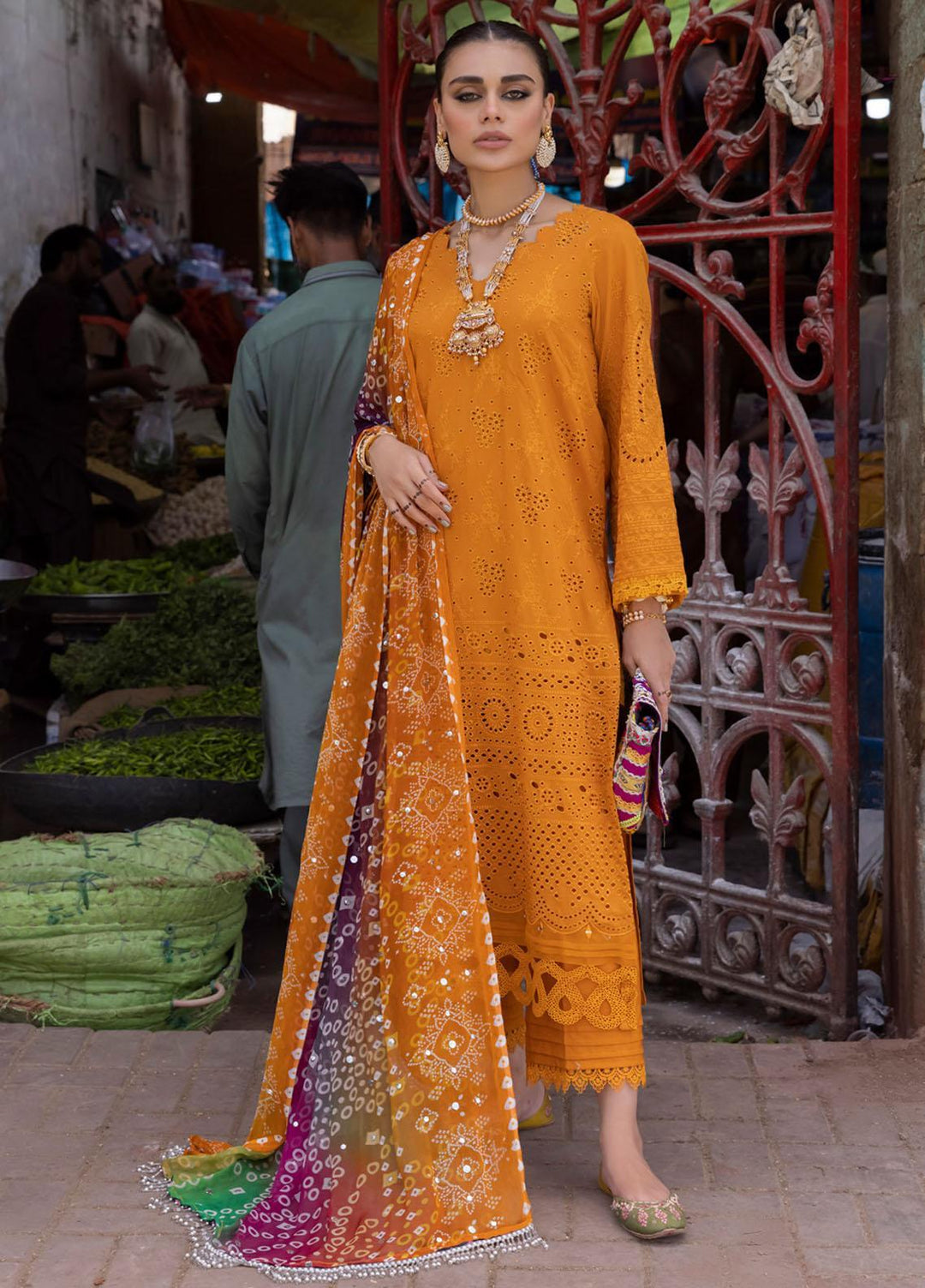 Bazaar By Nureh Embroidered Chikankari Lawn Suits Unstitched 3 Piece NU23CM NDS-87 - Festive Collection