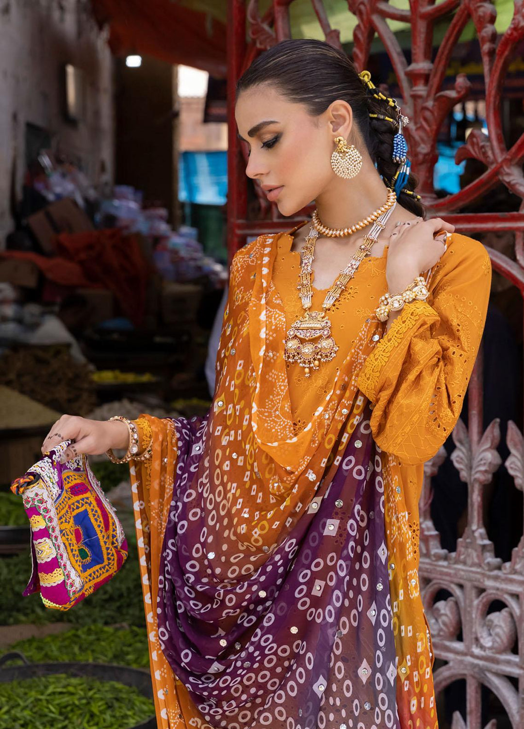 Bazaar By Nureh Embroidered Chikankari Lawn Suits Unstitched 3 Piece NU23CM NDS-87 - Festive Collection