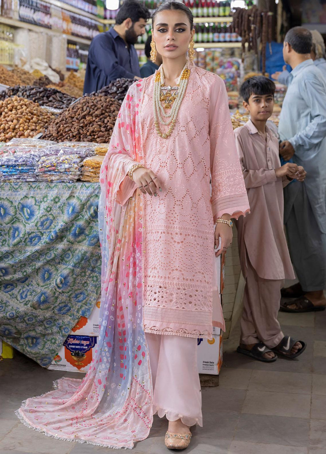 Bazaar By Nureh Embroidered Chikankari Lawn Suits Unstitched 3 Piece NU23CM NDS-88 - Festive Collection