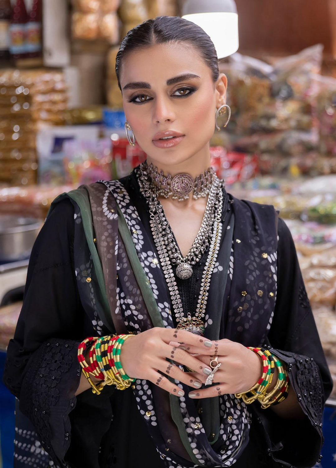 Bazaar By Nureh Embroidered Chikankari Lawn Suits Unstitched 3 Piece NU23CM NDS-89 - Festive Collection