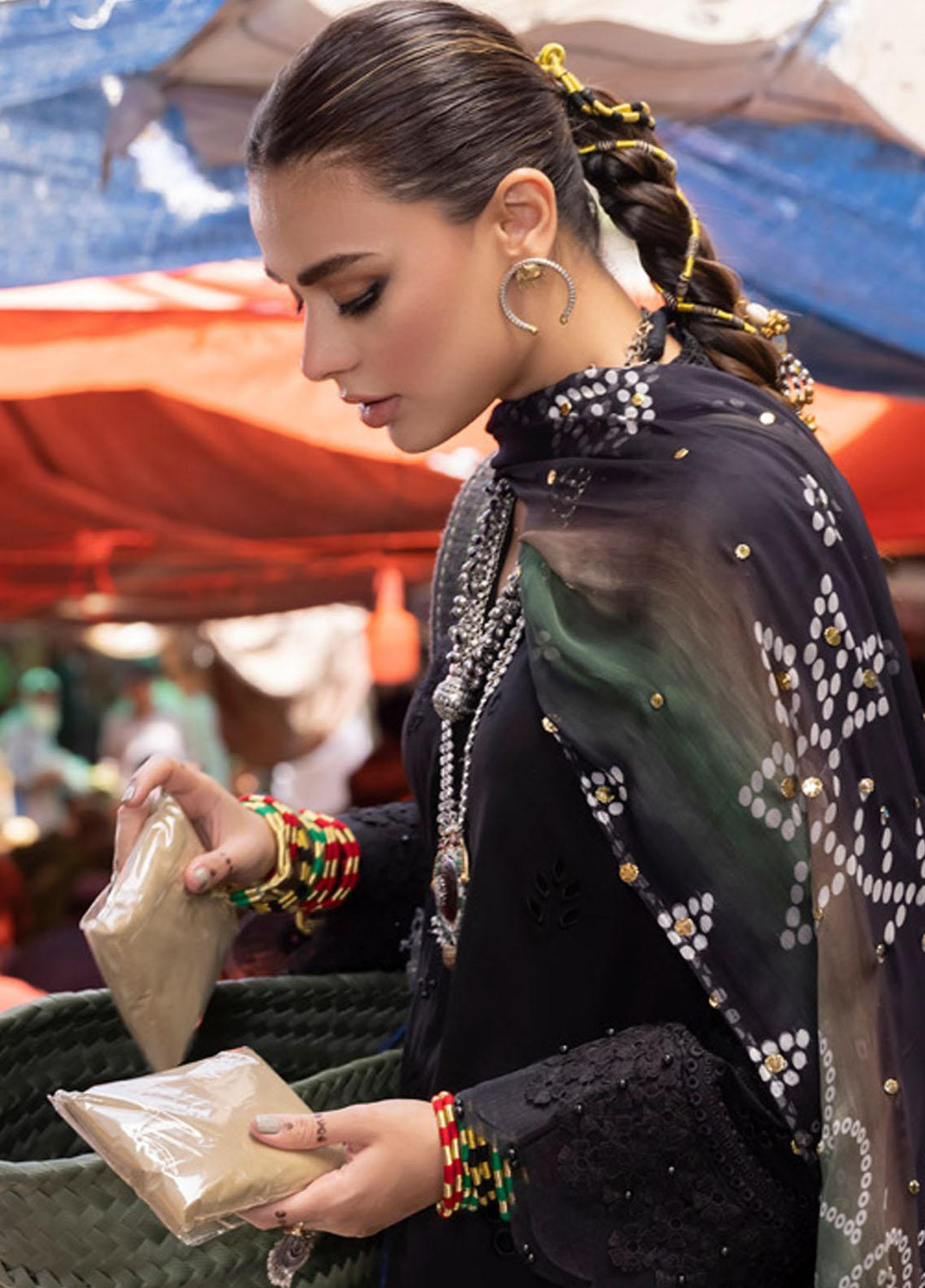 Bazaar By Nureh Embroidered Chikankari Lawn Suits Unstitched 3 Piece NU23CM NDS-89 - Festive Collection