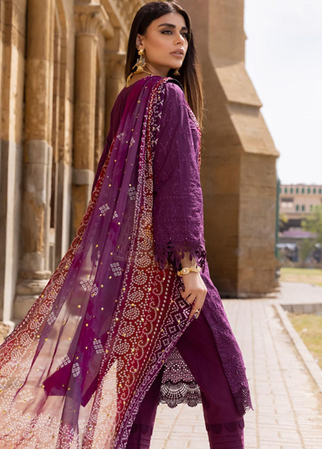 Bazaar By Nureh Embroidered Chikankari Lawn Suits Unstitched 3 Piece NU23CM NDS-90 - Festive Collection