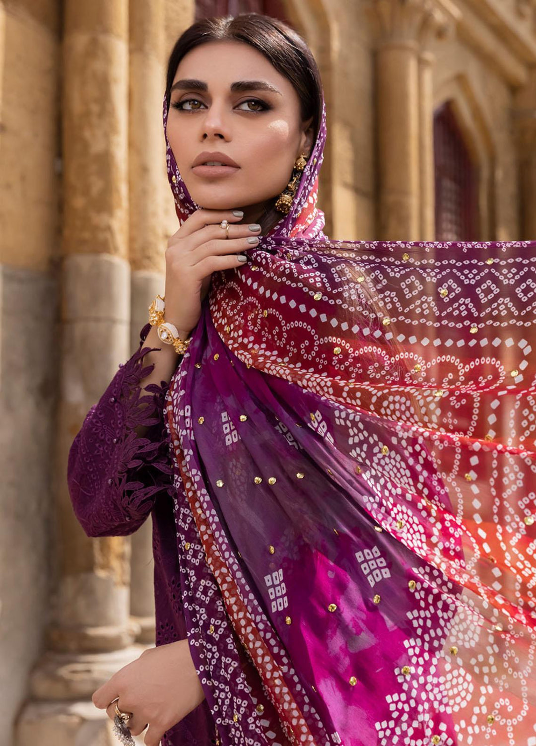 Bazaar By Nureh Embroidered Chikankari Lawn Suits Unstitched 3 Piece NU23CM NDS-90 - Festive Collection