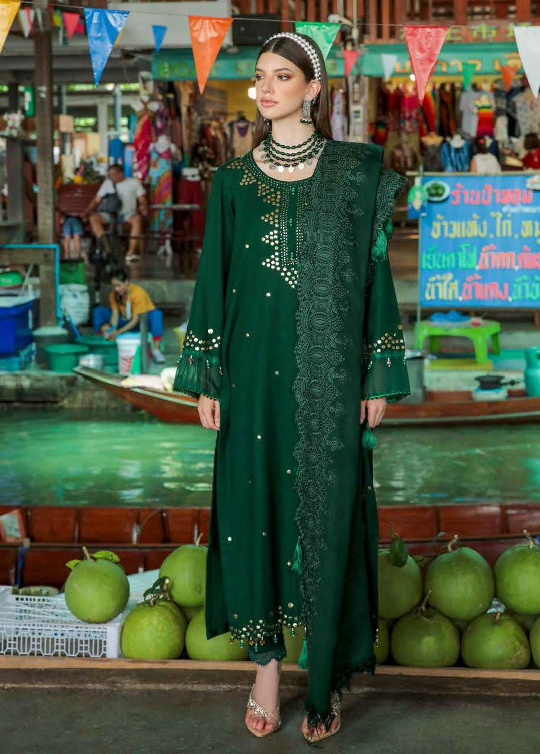 Bazaar By Nureh Embroidered Khaddar Suits Unstitched 3 Piece NU22BM NW-75 - Winter Collection