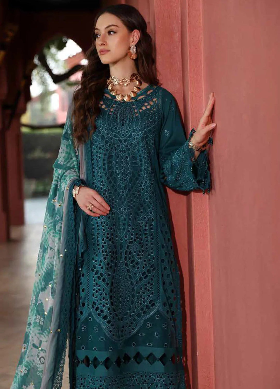 Bazar by Nureh Embroidered Lawn Suit Unstitched 4 Piece NU25BS NE-107 - Summer Collection