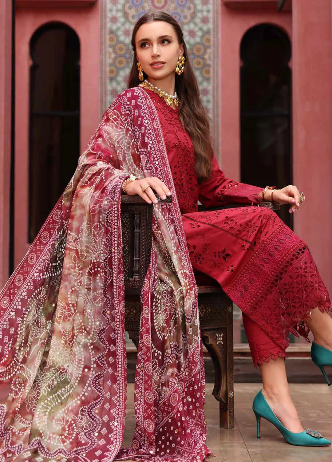 Bazar by Nureh Embroidered Lawn Suit Unstitched 4 Piece NU25BS NE-109 - Summer Collection