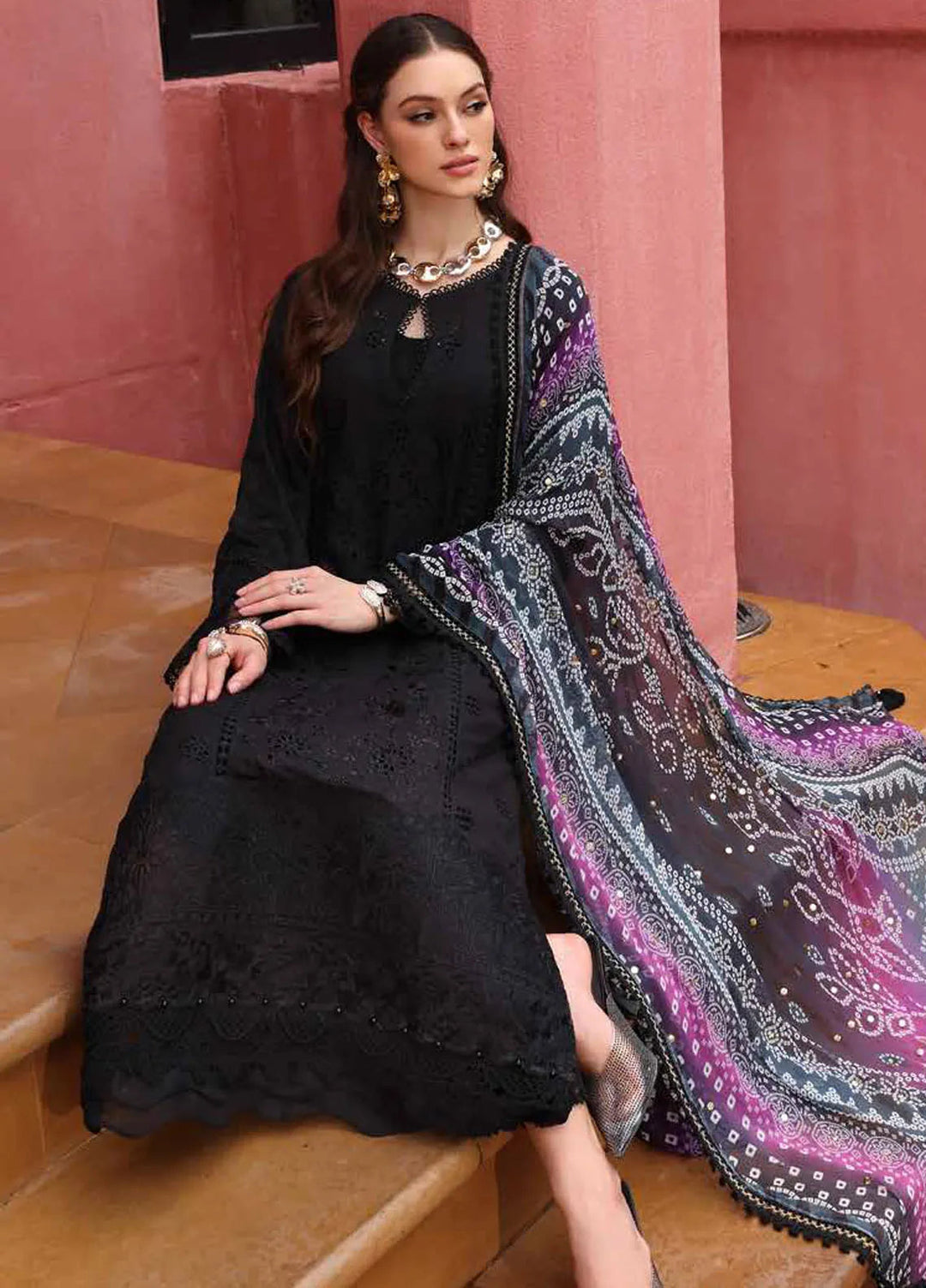 Bazar by Nureh Embroidered Lawn Suit Unstitched 4 Piece NU25BS NE-110 - Summer Collection