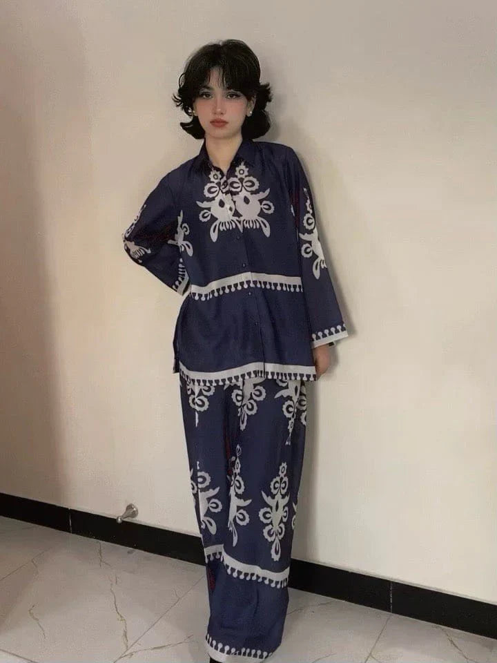 Urban Cut RTW Printed Lawn Co-Ord Sets Suit Blue Casual Collection