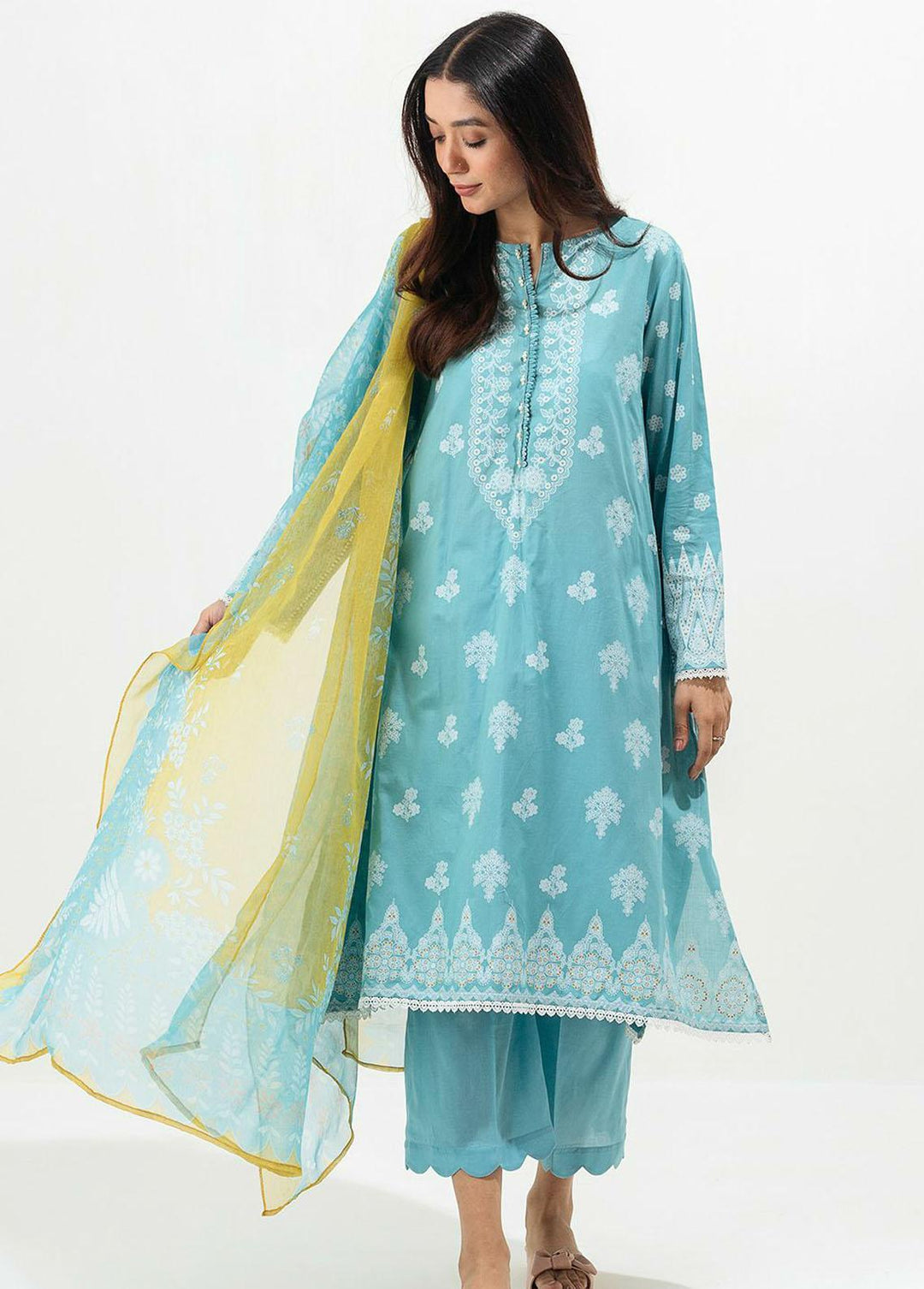 Beechtree Printed Lawn Suits Unstitched 2 Piece BT22SS BT1S22U19 - Summer Collection