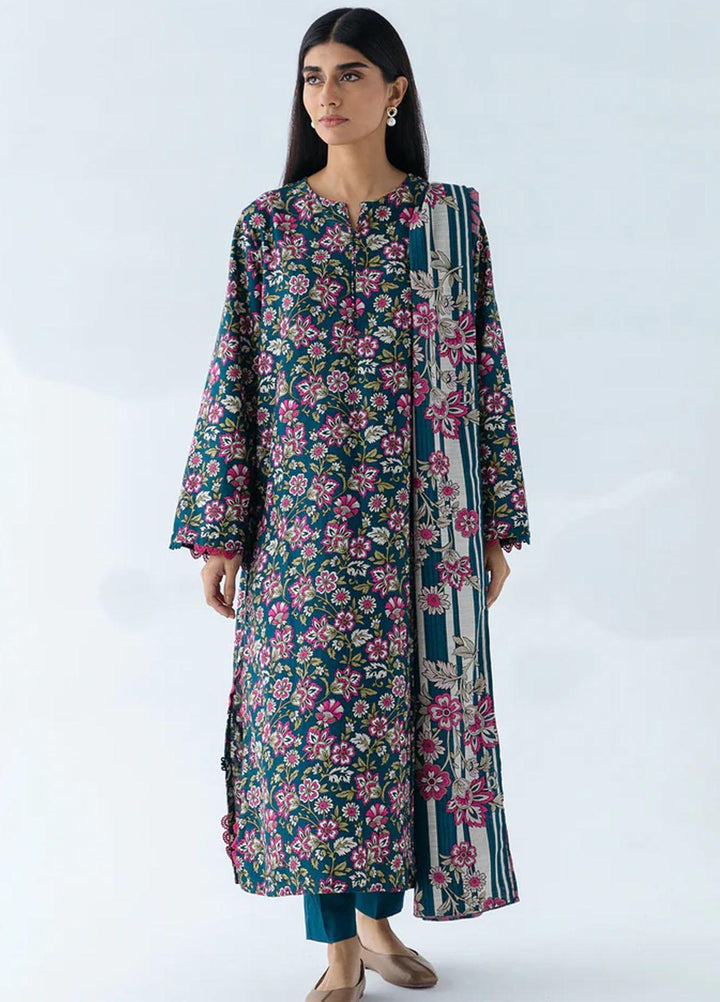 Beechtree Printed Khaddar Suits Unstitched 2 Piece BT23UF BT1W23U17 Beryl Bloom - Formal Collection