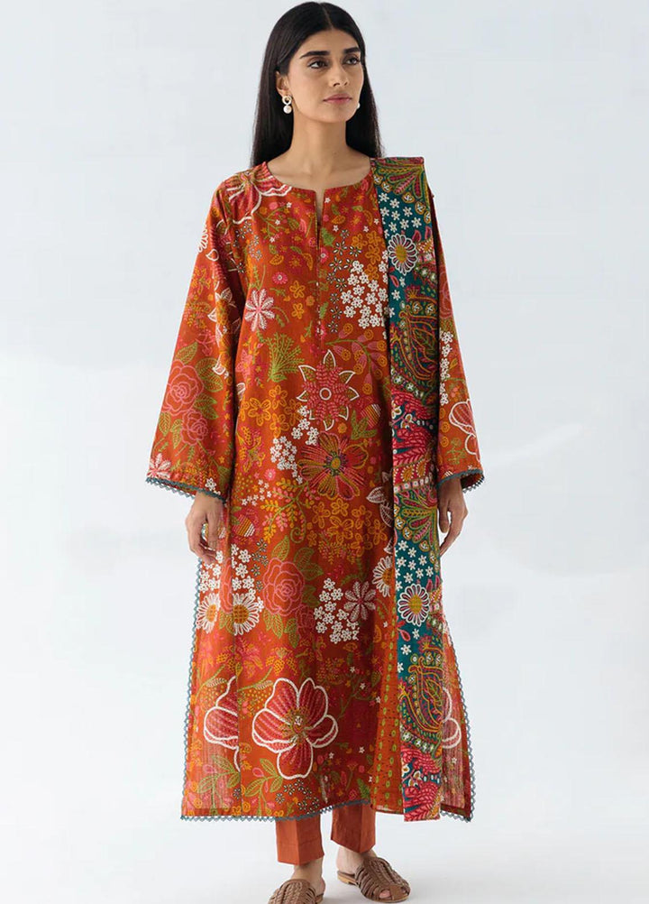 Beechtree Printed Khaddar Suits Unstitched 2 Piece BT23UF BT1W23U19 Rustic Floret - Formal Collection