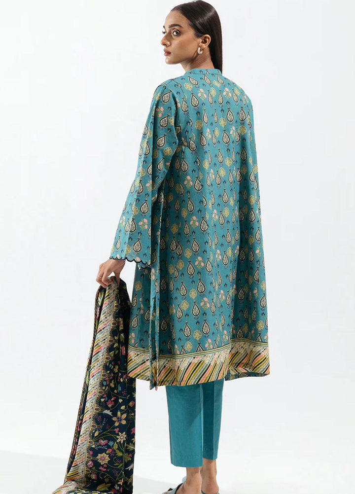 Beechtree Printed Khaddar Suits Unstitched 2 Piece BT23UF BT1W23U20 Cerulean Glow - Formal Collection