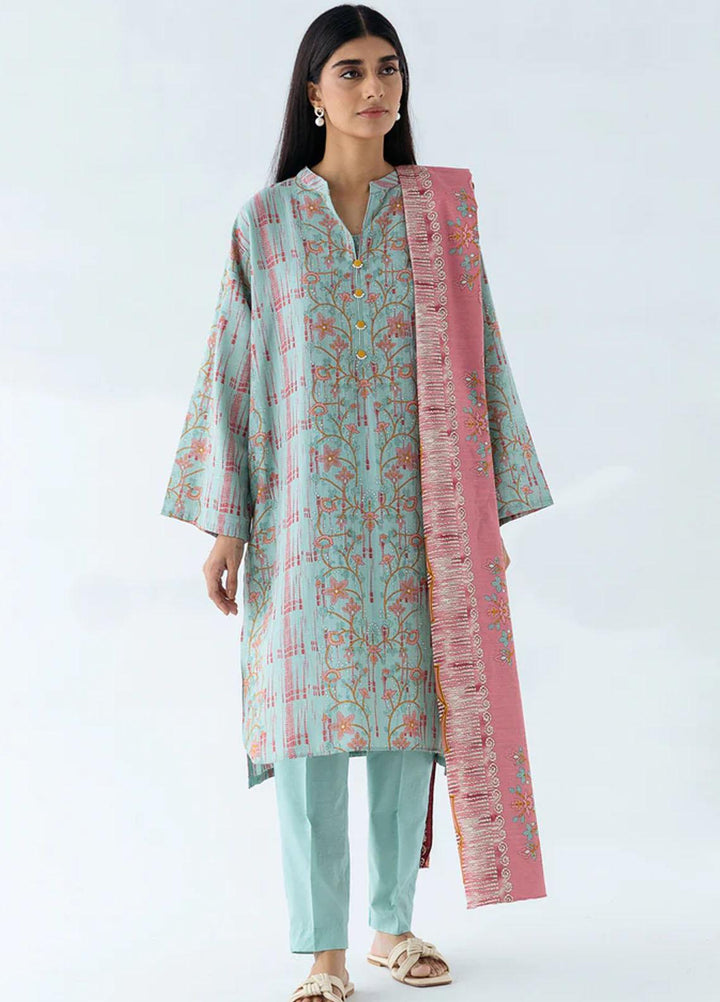 Beechtree Printed Khaddar Suits Unstitched 2 Piece BT23UF BT1W23U21 Candy Floss - Formal Collection