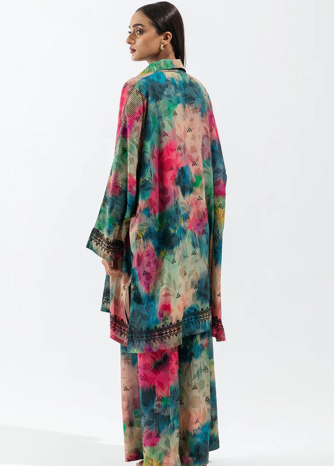 Beechtree Printed Linen Suits Unstitched 2 Piece BT23UF BT1W23U40 Retro Glint - Formal Collection