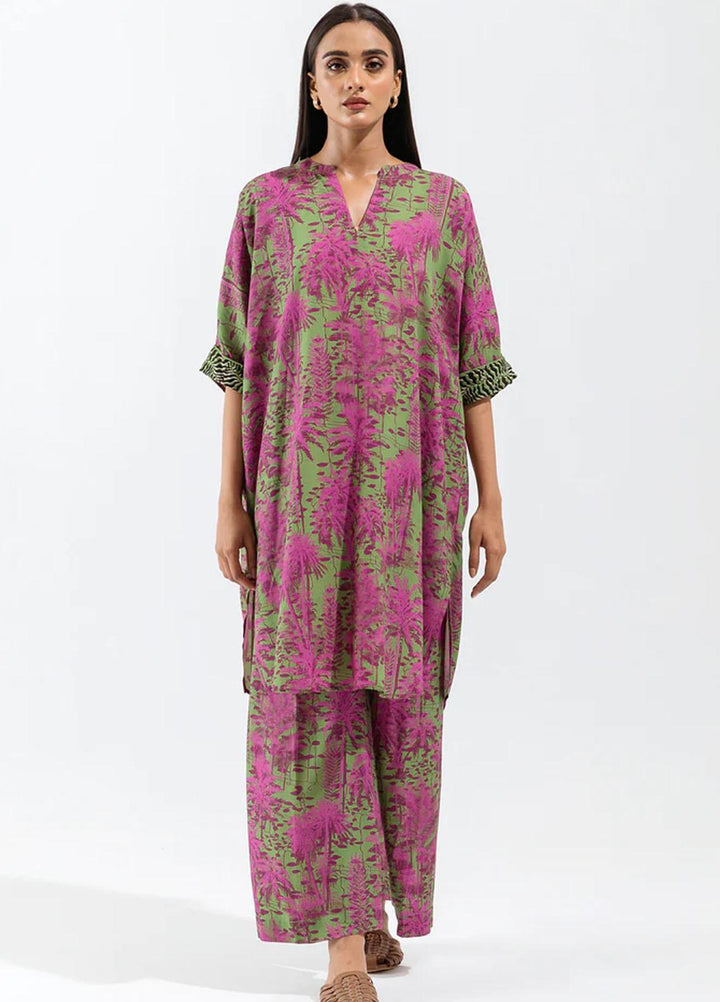 Beechtree Printed Linen Suits Unstitched 2 Piece BT23UF BT1W23U42 Tropic Tale - Formal Collection