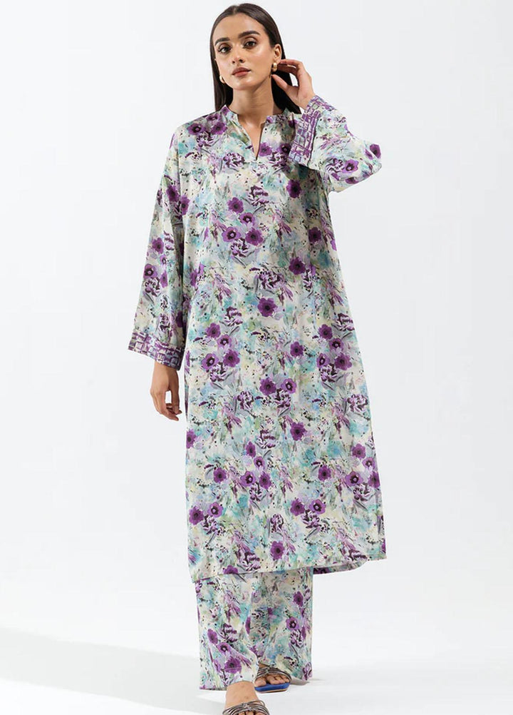 Beechtree Printed Linen Suits Unstitched 2 Piece BT23UF BT1W23U43 Subtle Allure - Formal Collection